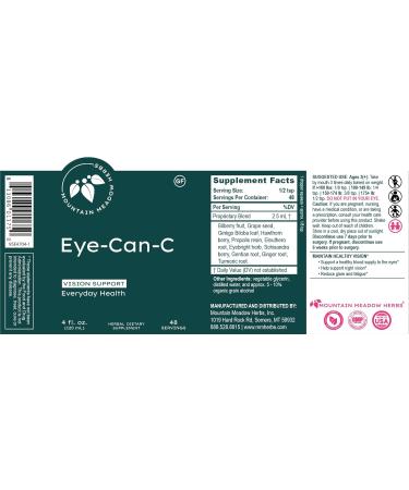 Mountain Meadow Herbs Eye-Can-C 4oz. | Liquid Vision Health and Support with Ginkgo Biloba, Night Vision, Dry-Eye Relief, Glare Reduction & Healthy Circulation Support - Buy Online on GoSupps.com