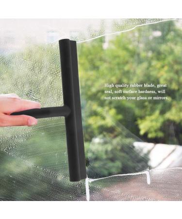 Black Stainless Steel Squeegee for Bathroom Kitchen Car Glass or Mirrors with Hooks Holder - Buy Online on GoSupps.com