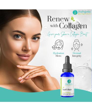 Liquid Collagen Peptides Serum Booster for Face - Elasticity & Firming Marine Collagen for Skin Perfection Mix with Hyaluronic Acid 0.5 oz - Buy Online on GoSupps.com