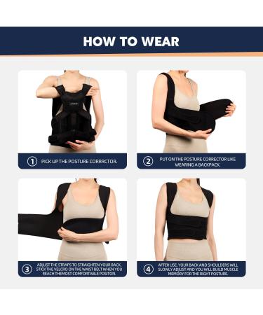 Buy M Size Posture Corrector for Men & Women - Adjustable Upper Back Brace for Better Posture - International Shipping Available - Buy Online on GoSupps.com