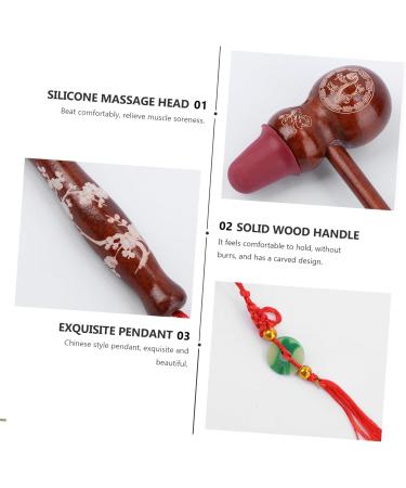 Minkissy 4-Piece Wooden Body Massage Hammer Set - Full Body Percussion Tool with Silicone Pumpkin Head for Ultimate Relaxation - Buy Online on GoSupps.com