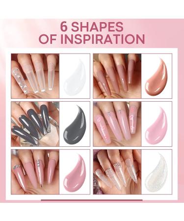 Modelones Poly Gel Kit - 6 Nude Colors Extension Nail Art Set for DIY Manicure - Buy Online on GoSupps.com