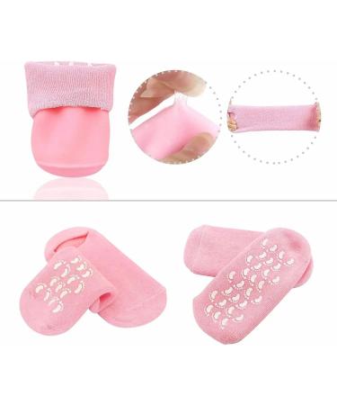 Pinkiou Moisturising Silicone Gel Socks for Dry, Cracked Feet - Pink Foot Mask for Women - Hydrating and Moisturizing Socks - Buy Online on GoSupps.com