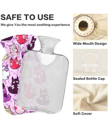 Shop Naanle Funny Purple Cats Hot Water Bottle - 2L Large Cover for Pain Relief & Heat Therapy - International Shipping Available - Buy Online on GoSupps.com