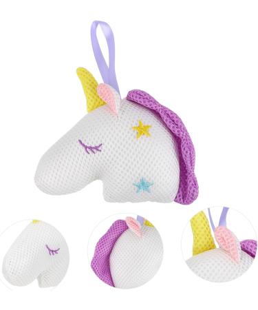 Housoutil Unicorn Bath Unicorn Mesh Shower Balls Baby Cleaning Toys Bath Toys for Kids Bath Sponge Kids Baby Loofah Bath Sponge Bath Mesh Ball Pouf Pillow Bubble Net Travel Cartoon White - Buy Online on GoSupps.com