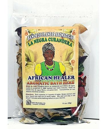 1 PC Aromatic Soothing Herbal Bath African Healer- Negra CURANDERA BANO DE PLANTAS AROMATICAS - Made in USA - 1 OZ