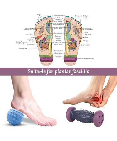 Zsmjaer 3-Part Foot Massage Set - Hedgehog Ball Oval Roller & Massage Balls for Fascia Relief & Relaxation - Perfect for Feet Hands Arms Neck (Purple) - Buy Online on GoSupps.com