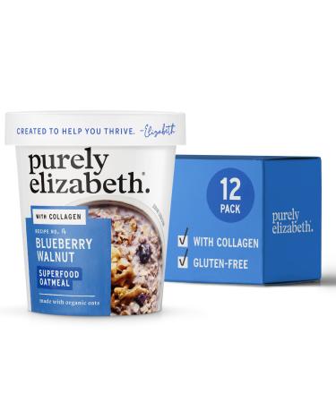 Purely Elizabeth Gluten-Free Collagen Oats Cup, Blueberry Walnut, 2 Ounce (Pack of 12)