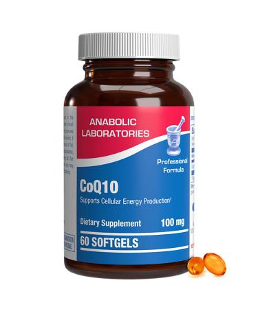 Anabolic Laboratories CoQ10 100mg Softgels - 60 Coenzyme Q10 Supplements - CoQ10 for Fertility Heart Skin Lung and Brain Health and Cellular Energy Production