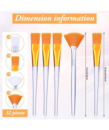 32 Pcs Face Mask Fan Brush Applicator Set - Soft Facial Brushes for Makeup & Skincare - Buy Online on GoSupps.com