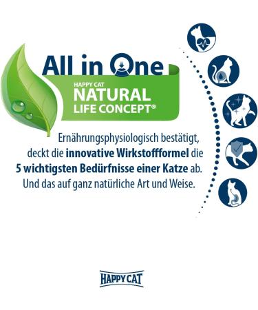 Happy Cat 70599 Sensitive Skin & Fur Dry Cat Food with Chicken - 300g Pack for Skin-Sensitive Cats - Buy Online on GoSupps.com
