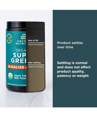 Ancient Nutrition Supergreens Alkalize & Detox Powder Organic Superfood Powder Made from Real Fruits Vegetables and Herbs for Digestive and Energy Support 25 Servings 7.5oz Alkalize & Detox 25 Servings (7.5 Ounce) - Buy Online on GoSupps.com