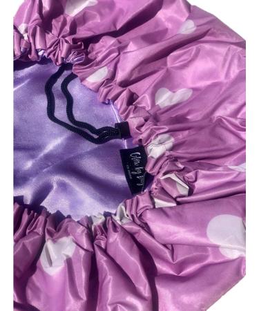Glow by Daye Satin Lined Shower Cap - Adjustable & Waterproof with Satin Interior | Large Pink Heart - Buy Online on GoSupps.com
