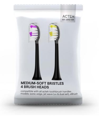 Premium Acteh Toothbrush Heads for Sonic Edge JetWave JetUV & eBrush - Black Purple/Black Yellow | International Shipping - Buy Online on GoSupps.com