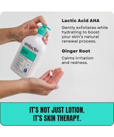 AmLactin Calm & Renew Lotion - Therapeutic Body and Face Moisturizer for Sensitive Skin - No-Scrub Exfoliator and Body Lotion for Dry Skin with Lactic Acid AHA and Soothing Ginger Root 14.1 oz - Buy Online on GoSupps.com