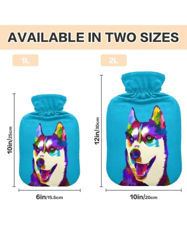 Colorful Siberian Husky Hot Water Bottle 2L - Large Pain Relief & Hot/Cold Compress - Buy Online on GoSupps.com