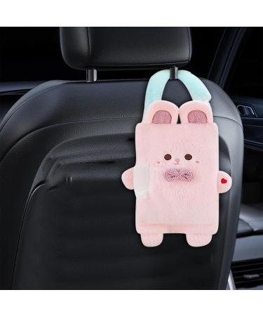 Shakven Plush Car Tissue Holder | Cartoon Animal Tissue Dispenser Holder for SUV Back Seat - Car Headrest Tissue Organizer Boxes for SUV RV Convertible Car Pink - Buy Online on GoSupps.com