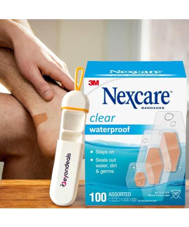 Waterproof Assorted Bandages 100 Pack | Clear Wound Covering & Beyondeals Portable Pills Box - Flexible Breathable Sports-Ready - Buy Online on GoSupps.com
