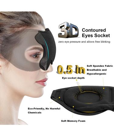 iDOMi Weighted Eye Mask for Men and Women - Soft Black Sleep Mask for Side Sleepers and Travel - Blindfold Eye Pillow for Deep Sleep - Buy Online on GoSupps.com