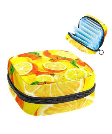 Anna cowper yellow lemon bandage Storage bag Feminine menstrual cup bag nursing pad holder tampon pockets portable period pocket for women teen girls 1 piece multicolored 11