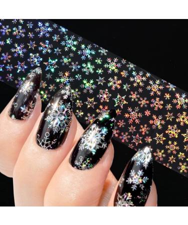 10roll/set Holographic Nail Art Xmas Tree Snowmen Christmas Nail Decals Nail Stickers Snowflake - Buy Online on GoSupps.com