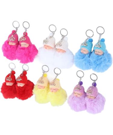 Buy mlida Sleeping Baby Pendant Keychain - Cute Fluffy Fur Doll Luggage Tag | International Shipping Available - Buy Online on GoSupps.com