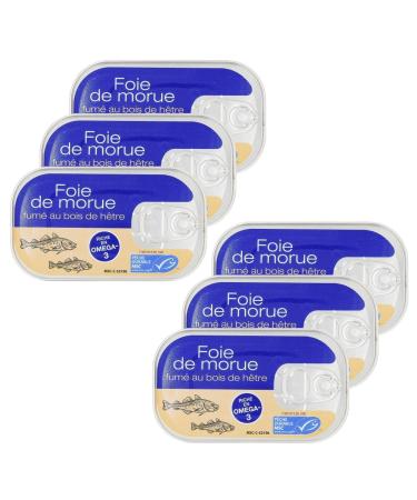Lot 6x Foie de morue fum - Bo te 120g 120 g (Lot de 6)