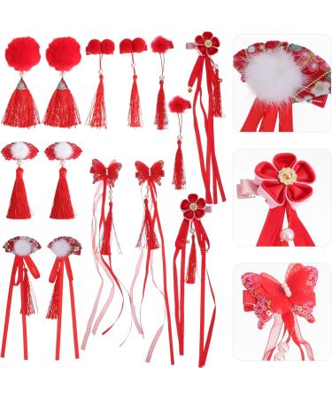 7 Pairs New Year Hairpin Hair Clip for Women Cute Hair Pins Chinese New Years Hair Clips Cheongsam Hair Accessories New Year Headwaer Kids Miss Pompom Fabric Chinese Style - Buy Online on GoSupps.com