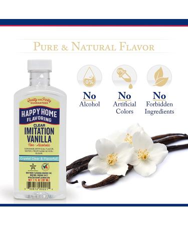 Happy Home Clear Non-Alcoholic Imitation Vanilla Flavoring - Certified Kosher - 7 oz - Buy Online on GoSupps.com