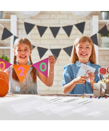 Clear Plastic Mesh Canvas Sheets Set with Large Eye Stitching Needles for Embroidery Craft - 8 Pieces in Various Sizes - Buy Online on GoSupps.com