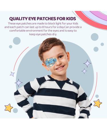 100pcs Kids Adhesive Eye Patches | Disposable Breathable Eyepads for Toddlers & Teens - 7 Fun Styles - Buy Online on GoSupps.com