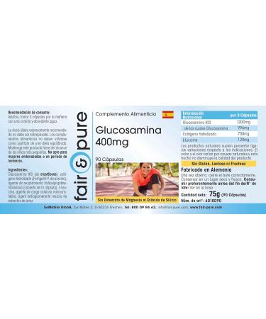 Fair & Pure - Glucosamine 400mg and Collagen 250mg - 90 capsules of Glucosamine - Buy Online on GoSupps.com