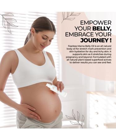 Fearless Mama Belly Oil | Prevent Stretch Marks & Soothe Skin | Quick-Dry Pregnancy Body Oil with Shea & Vitamin E - Buy Online on GoSupps.com