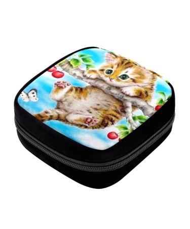 GIAPB Period Bag Sanitary Napkin Storage Bag Pad Holder for Period Makeup Pouch Cat and Tree Color2557