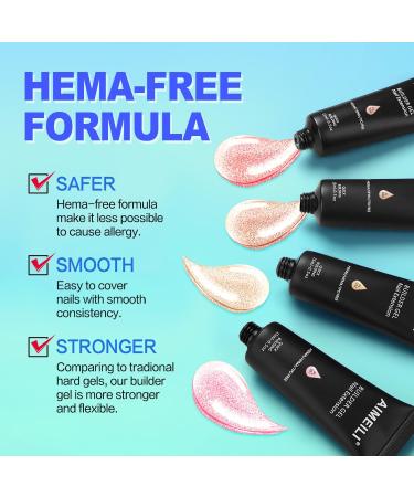 AIMEILI Builder Nail Gel Kit 6 Colours 15ml - UV LED Nail Extension Gel Set - Buy Online on GoSupps.com