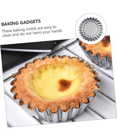 OUNONA 40 Pcs Egg Tart Mold Reusable Baking Molds Mini Pie Mini Chocolates Cheese Cake Molds Metal Muffin Tin Practical Fudge Molds Cake Mould Aluminum Alloy Stainless Steel Chrysanthemum 7X1.8CMx2pcs Silverx2pcs - Buy Online on GoSupps.com