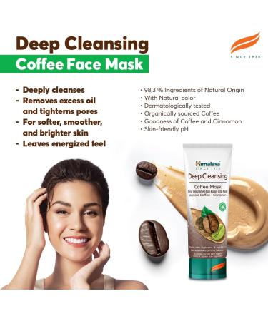 Himalayan Wellness Himalaya Deep Cleansing Coffee Mask with Coffee and Cinnamon Unclogs Pores for Softer Smoother and Brighter Skin 75 ml - Buy Online on GoSupps.com