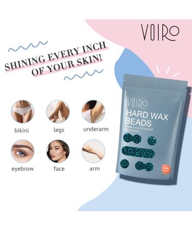 Wax Beads - VOIRO 1 LB Hard Wax Beans for Hair Removal - Brazilian Bikini Wax - Includes 10 Wax Sticks - Ideal for Eyebrows, Face, Body - Blue - Buy Online on GoSupps.com