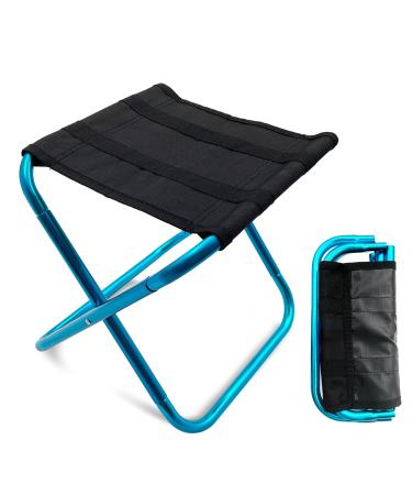 LYHLYA Portable Folding Stool, Camping Stool Mini Size Camping Stool Aluminum Alloy Folding Stool for Travel, Camping, Hiking, Fishing, Gardening with Carry Bag Blue