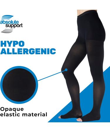 Buy Absolute Support Compression Tights for Women | Class 2 (20-30 mmHg) | Opaque Graded Stockings for Varicose Veins & Lymphedema - Black Medium - Buy Online on GoSupps.com
