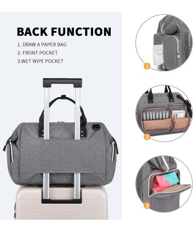 Kono Baby Changing Bag Nappy Diaper Bags for Mom and Dad Large Travel Tote Messenger with Changing Mat Grey - Buy Online on GoSupps.com