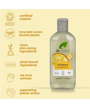 Dr Organic Vitamin E Shampoo 265ml - Natural Vegan, Cruelty-Free, Paraben & SLS Free - Buy Online on GoSupps.com