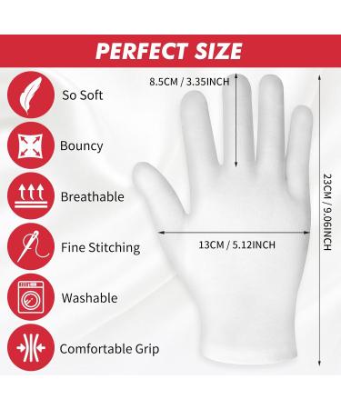 WLLHYF 10pairs(20 Pcs) White Cotton Gloves 100% Premium Cotton Moisturizing Gloves for Dry Hands & Eczema Spa Coin Jewelry Silver Inspection Lotion Gloves Overnight for Women & Men - Buy Online on GoSupps.com