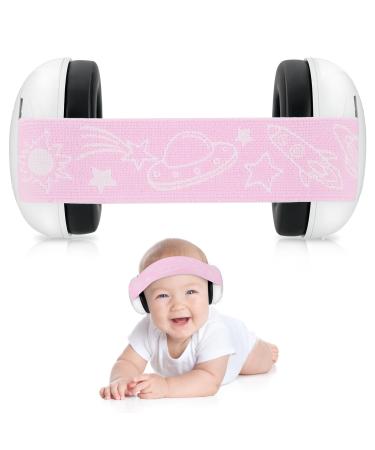 Zeroto Baby Ear Defenders and protectors ear protectionists for children with a soft adjustable pillow for children from 3 months to 2 years 25dB NNR green pink