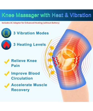 Knee Massager with Heat & Vibration - Ultimate Pain Relief Heating Pad & Brace for Knee Joint Pain - 3 Modes & Levels - AC Adapter Included - Buy Online on GoSupps.com