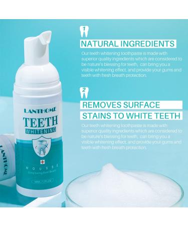 LANTHOME White Foam Teeth Whitening Products(2PCS)-Tooth Whitening Mousse Teeth Whitening Foam Whitens Teeth & Fights Bad Breath - Buy Online on GoSupps.com