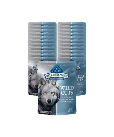 Blue Buffalo Wilderness Trail Toppers Wild Cuts High Protein, Natural Wet Dog Food, Chunky Bites in Hearty Gravy Chicken 3 Ounce (Pack of 24)