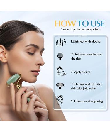 Derma Roller Microneedle Kit for Facial and Body Skin, Hair Growth and Scalp Treatment - Green - Buy Online on GoSupps.com