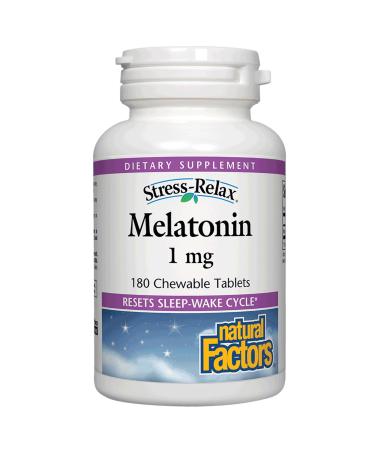 Natural Factors Stress-Relax Melatonin 1 mg 180 Chewable Tablets