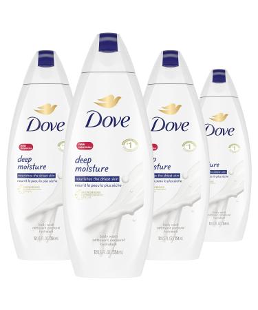 Dove Body Wash with skin natural nourishers Deep Moisture body cleanser for instantly soft skin and lasting nourishment 354 ml 4 Count Deep Moisture 354 count (Pack of 4)